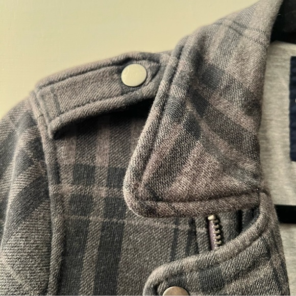 American Eagle Outfitters Grey Plaid Moto Style Zip up Jacket Small - Picture 7 of 10